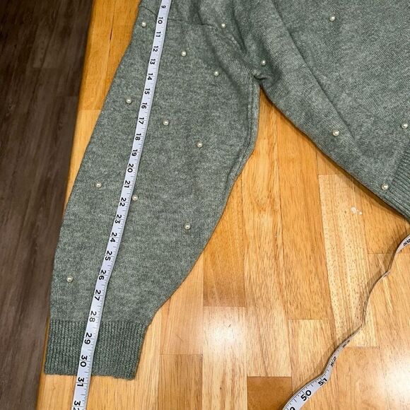 H&M Womens XL Recycled Polyester Wool Blend Beaded Longsleeve Sweater Cozy NWT - Picture 8 of 10